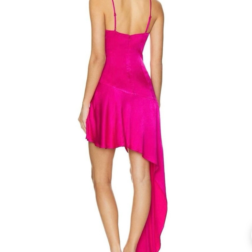 Bardot Pink Ruched Asymmetrical Dress - Picture 3 of 3